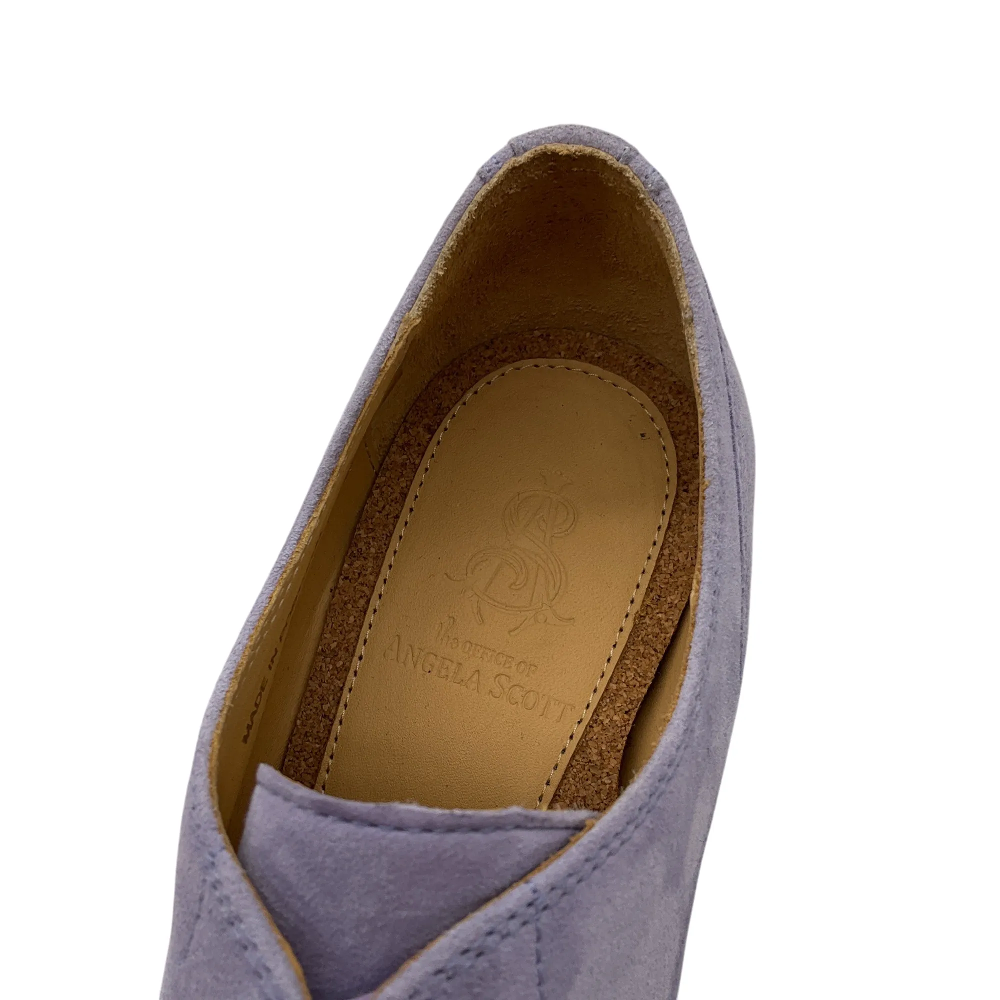 The Office of Angela Scott Lavender Suede Lace-Up Oxford Shoes