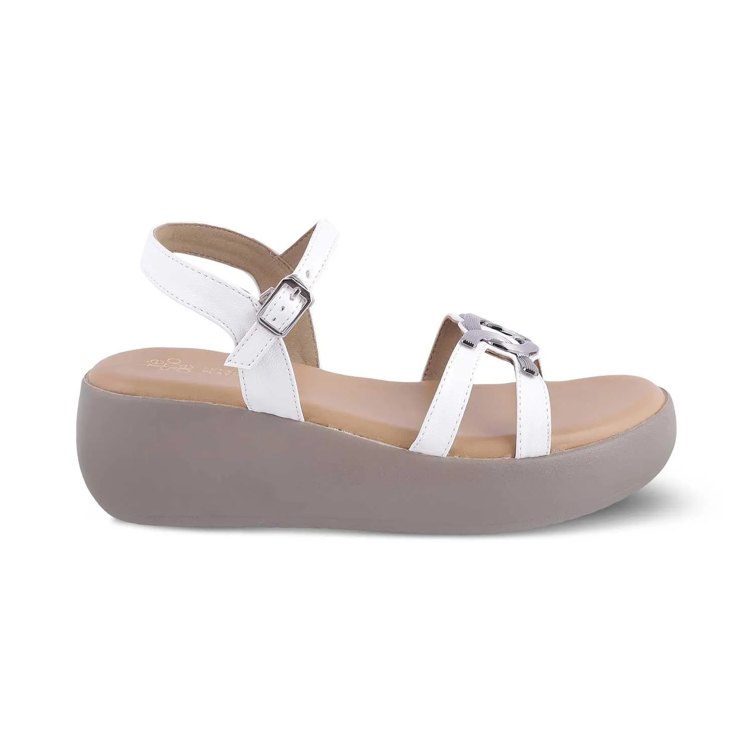 The Sud White Women's Dress Wedge Sandals Tresmode
