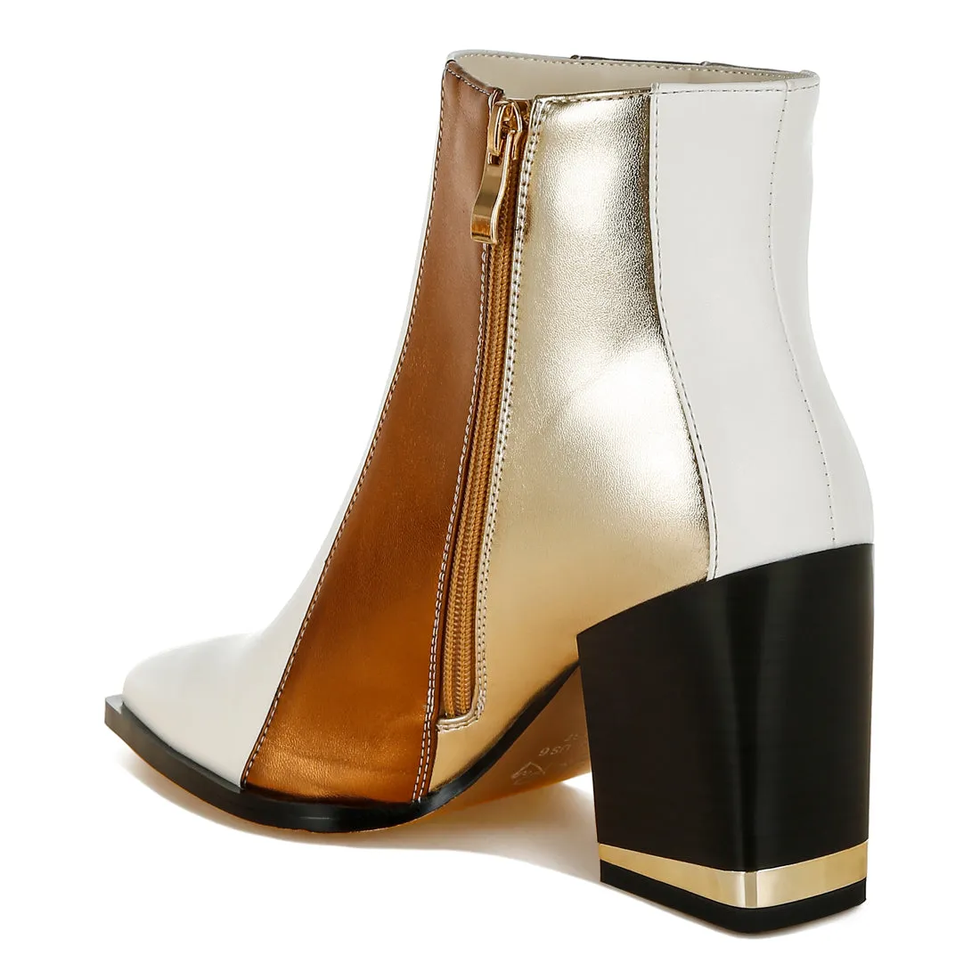 Three Tone Block Heel Boots