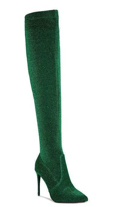 Tigerlily High Heel Knitted Long Boots