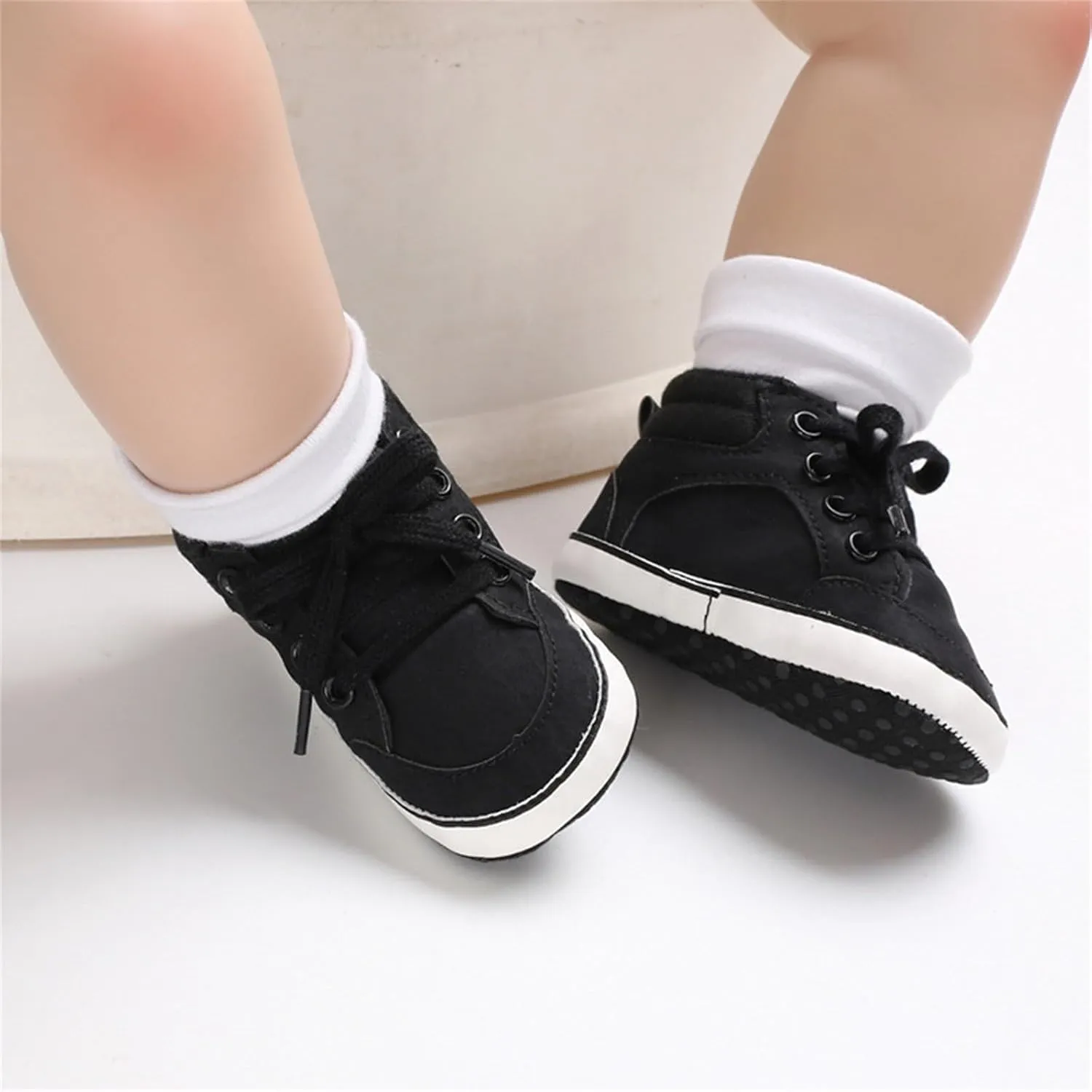 Toddler Boys Girls High Top Canvas Shoes Soft Rubber Sole Warm Sport Shoes Outdoor Casual Solid Boots with Strap