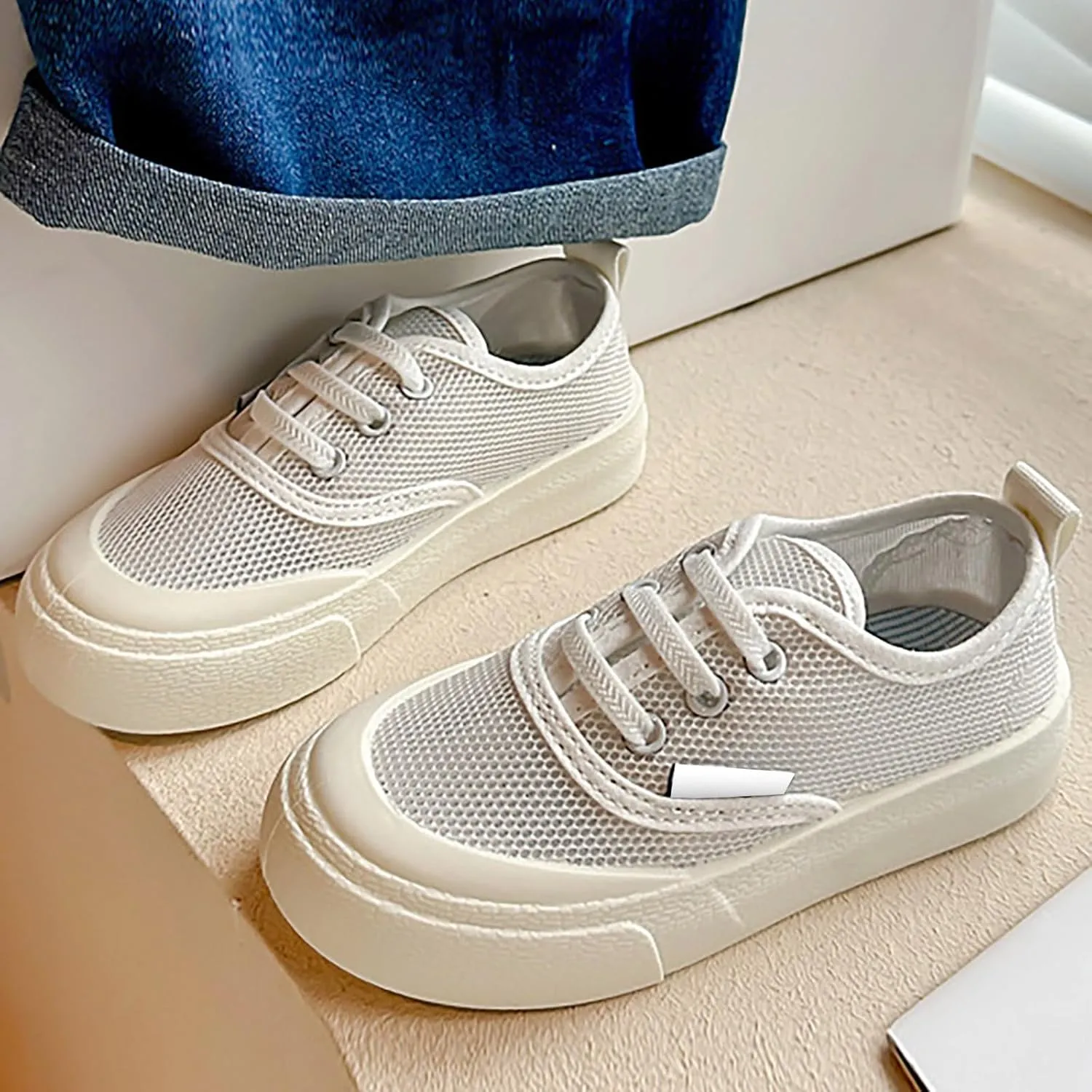 Toddler Kids Canvas Flats Shoes Single Mesh Breathable Casual Slip On Shoes for Girls Baby Canvas Sneakers Boys