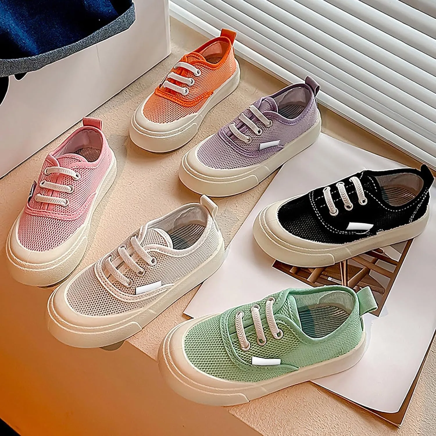 Toddler Kids Canvas Flats Shoes Single Mesh Breathable Casual Slip On Shoes for Girls Baby Canvas Sneakers Boys