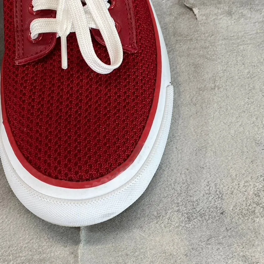 TOMMY HILFIGER Women's Medium Red Fabric Gessie Stretch Knit Lace-Up Sneaker SZ9