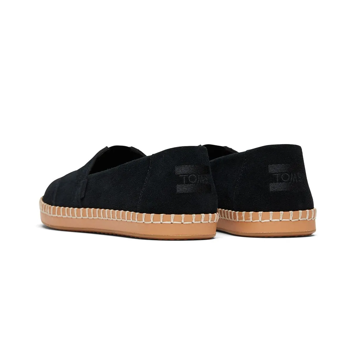 TOMS Espadrille Alpargata Leather Wrap Women - Black Suede Canvas