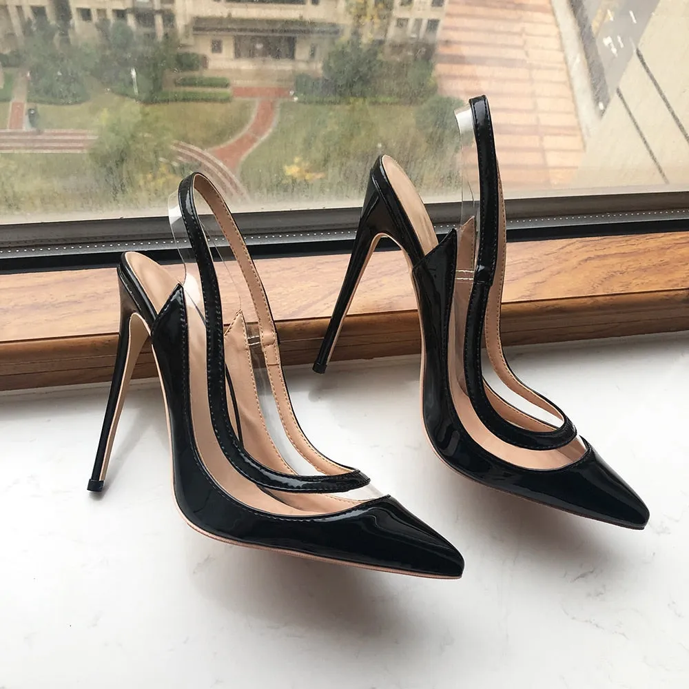 Transparent Women's Slingback Stiletto Pumps