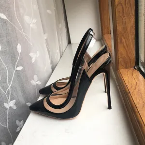 Transparent Women's Slingback Stiletto Pumps