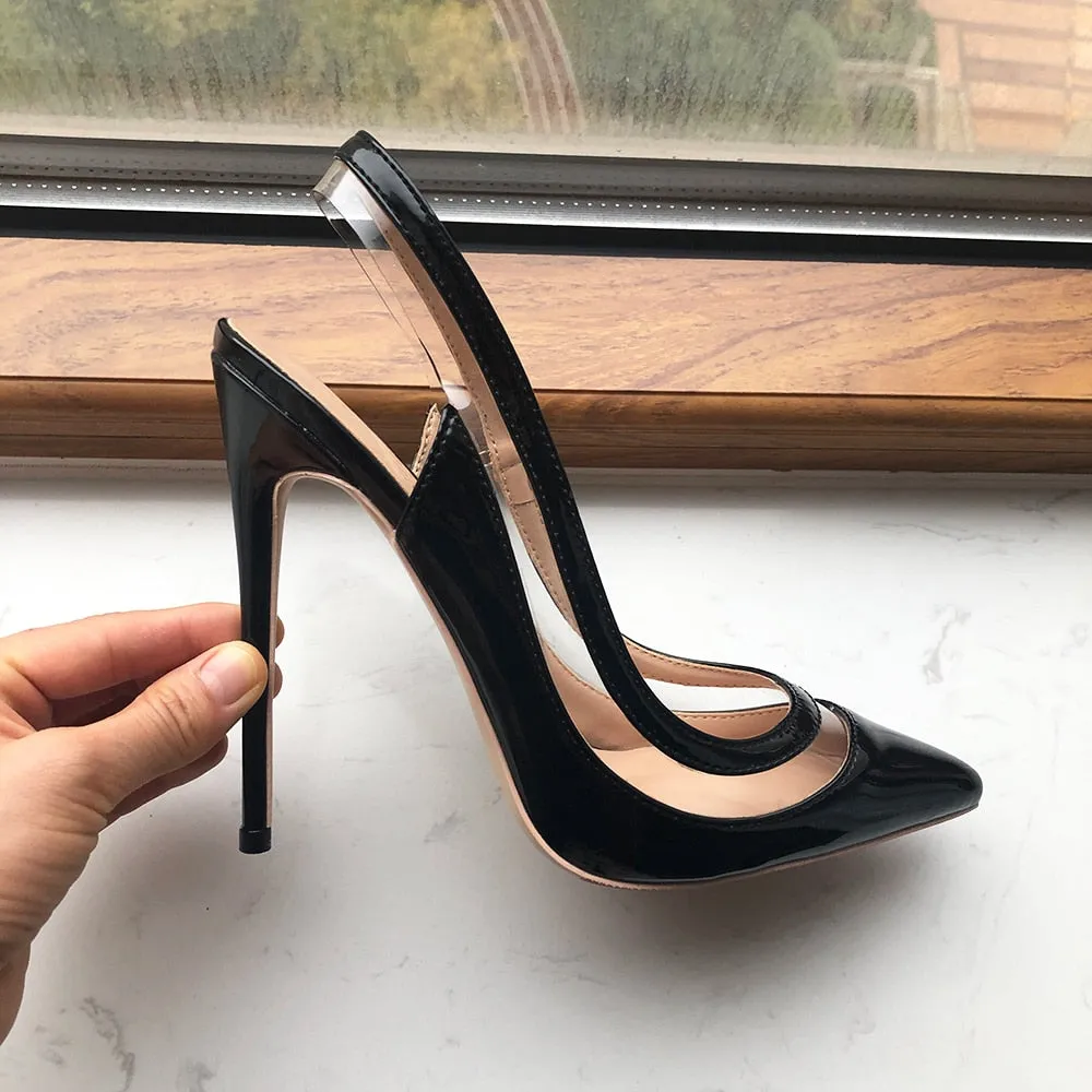 Transparent Women's Slingback Stiletto Pumps