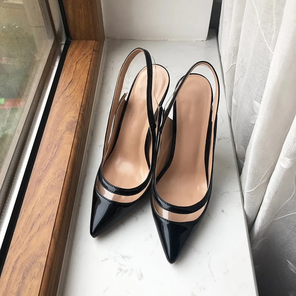 Transparent Women's Slingback Stiletto Pumps