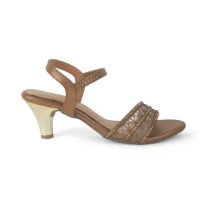 Tresmode Glitz Bronze Women's Dress Heel Sandals