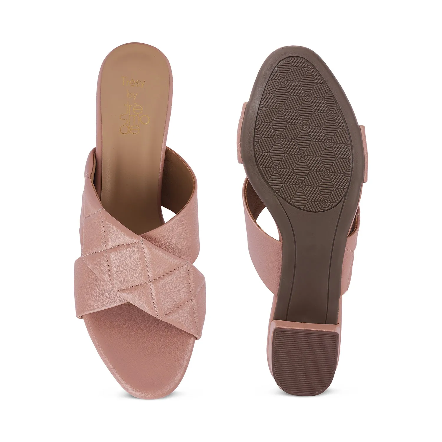 Tresmode Sanrep TMS-5 Nude Women's Dress Block Heel Sandals