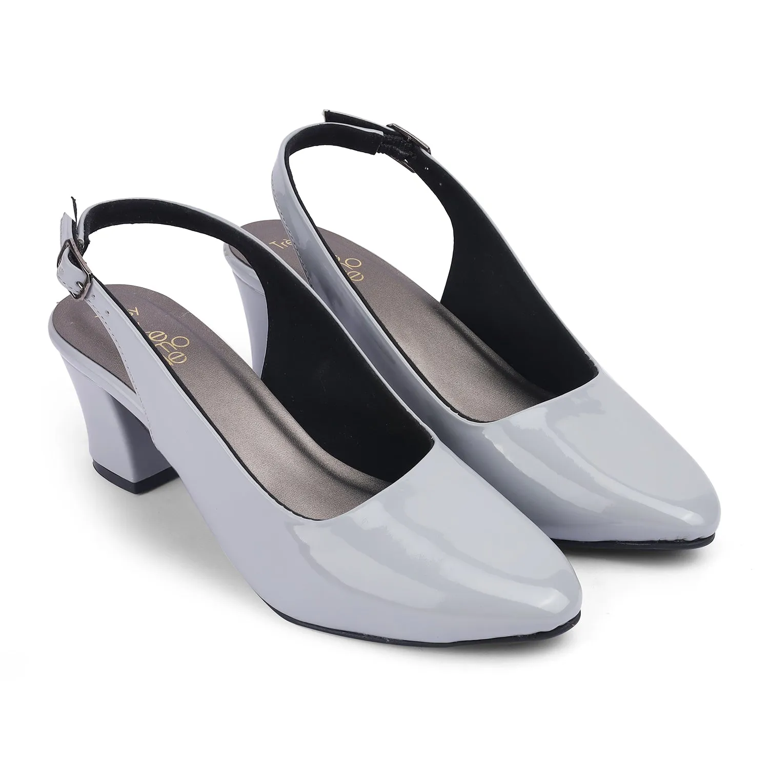Tresmode Snump TMS-6 Grey Women's Dress Block Heel Pumps