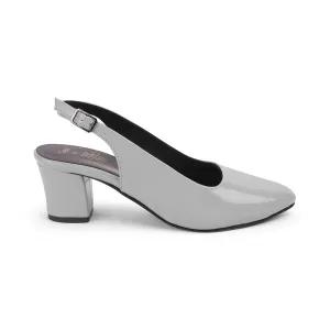 Tresmode Snump TMS-6 Grey Women's Dress Block Heel Pumps
