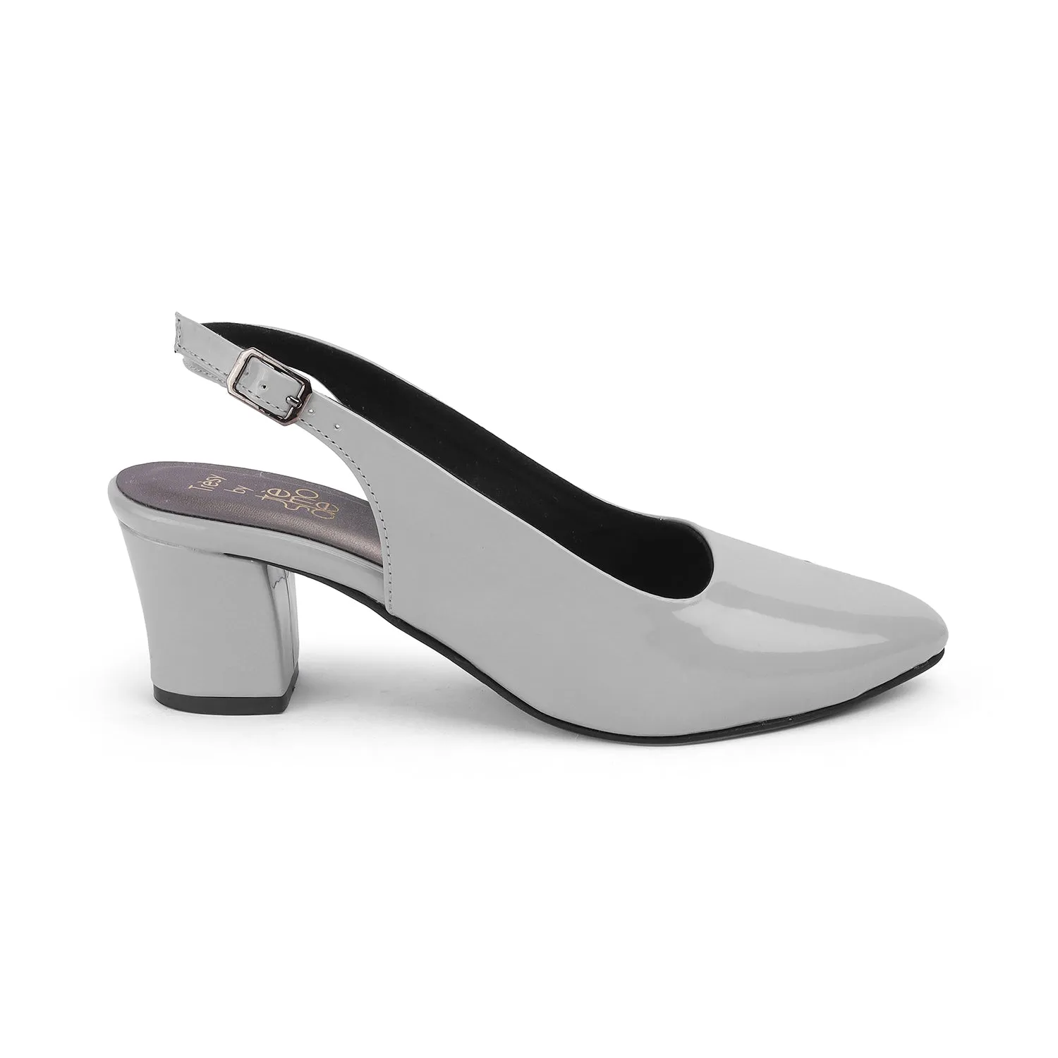 Tresmode Snump TMS-6 Grey Women's Dress Block Heel Pumps