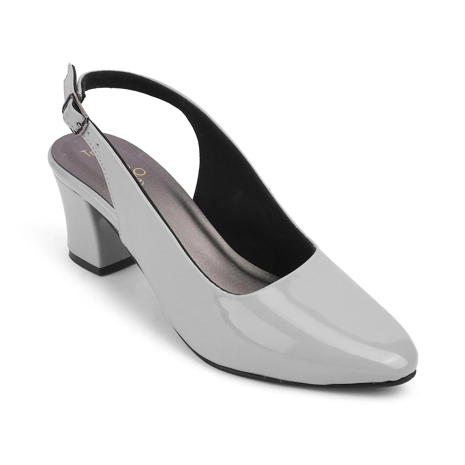Tresmode Snump TMS-6 Grey Women's Dress Block Heel Pumps