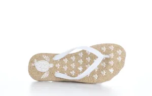 TURTLE_M White Rubber Strap Beach Flip-Flops