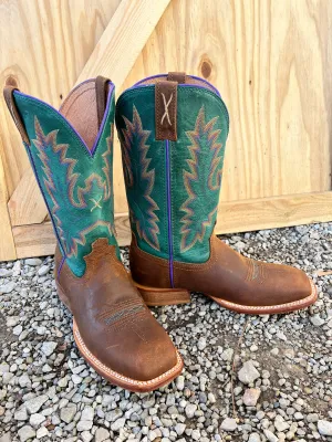Twisted X Women's 11" Tech X Cinnamon & Turquoise Western Cowgirl Boot WXTL001