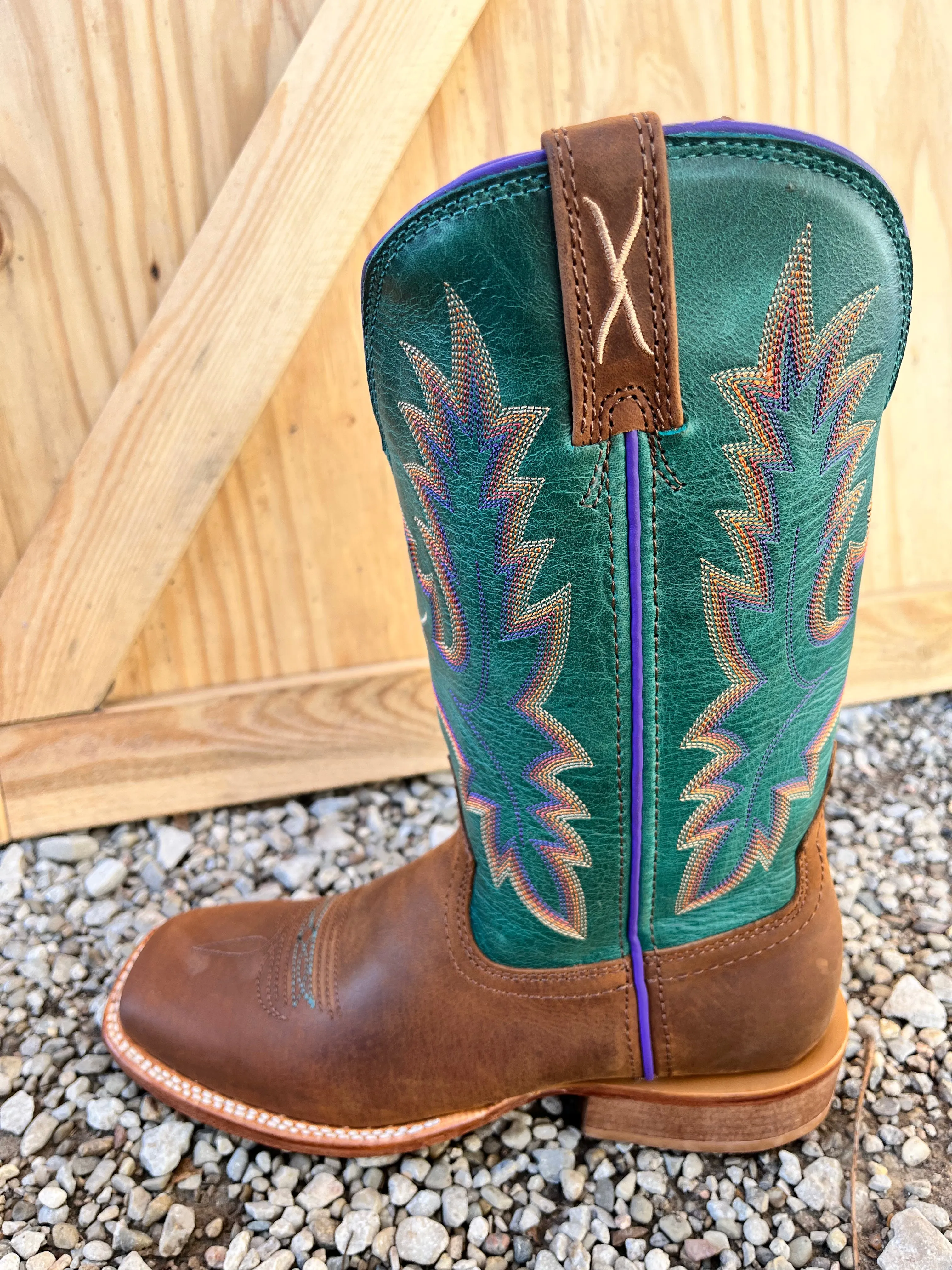 Twisted X Women's 11" Tech X Cinnamon & Turquoise Western Cowgirl Boot WXTL001