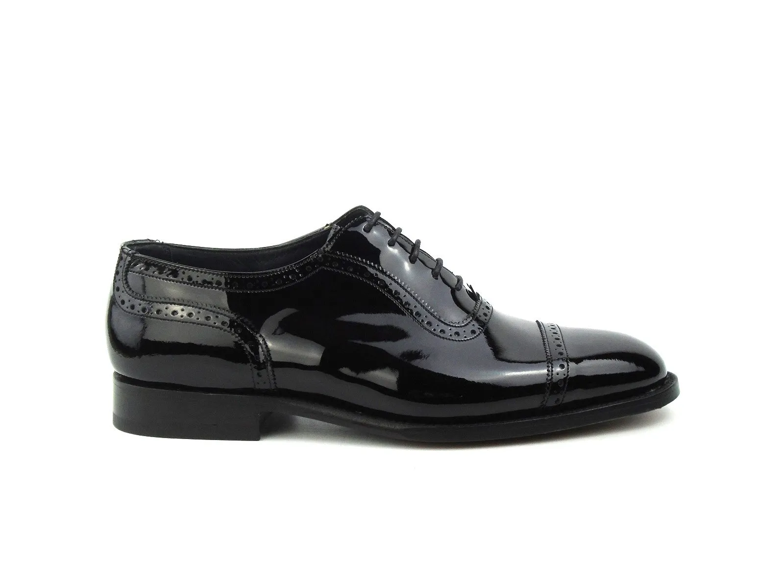 U Throat Oxford City Shoe - Black Patent