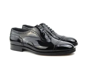U Throat Oxford City Shoe - Black Patent