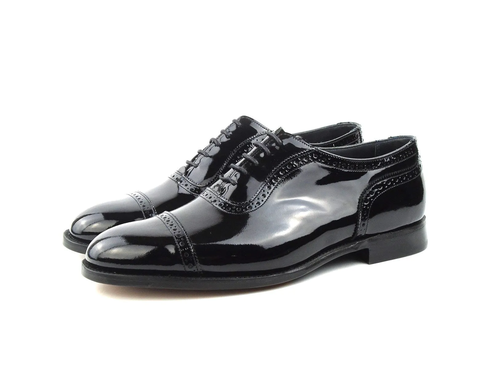 U Throat Oxford City Shoe - Black Patent