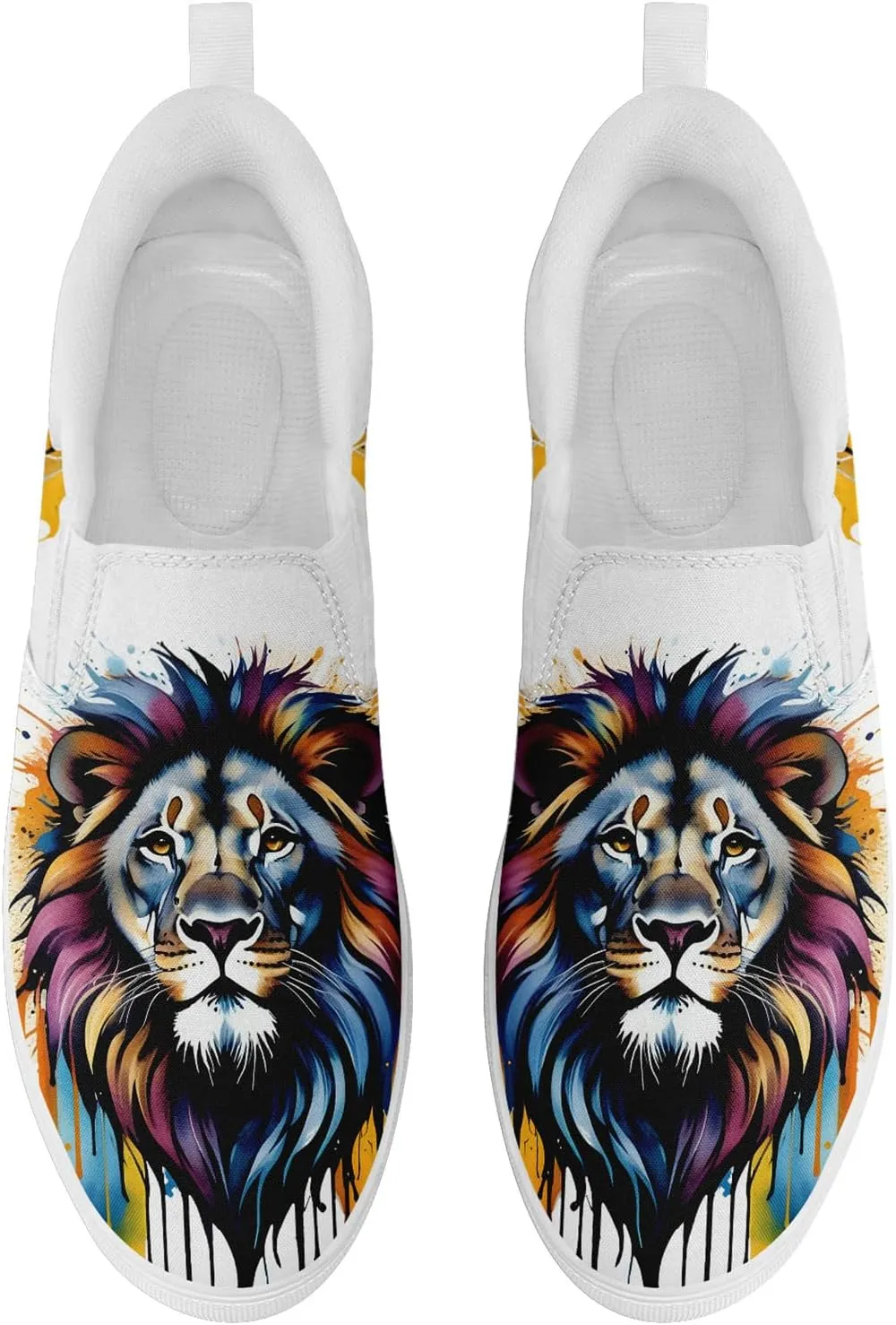 Unisex Skull Slip on Shoes Canvas Sneakers Low Top Casual Shoes Comfortable Non Slip Loafers