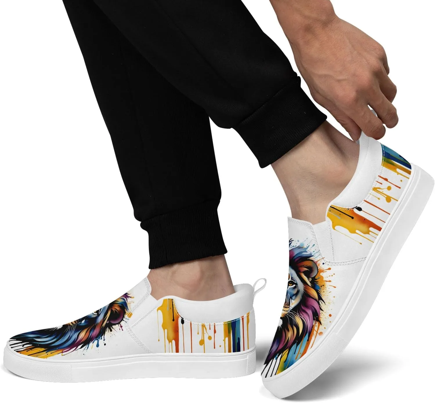 Unisex Skull Slip on Shoes Canvas Sneakers Low Top Casual Shoes Comfortable Non Slip Loafers