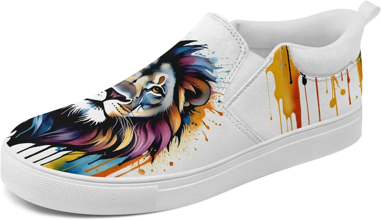 Unisex Skull Slip on Shoes Canvas Sneakers Low Top Casual Shoes Comfortable Non Slip Loafers