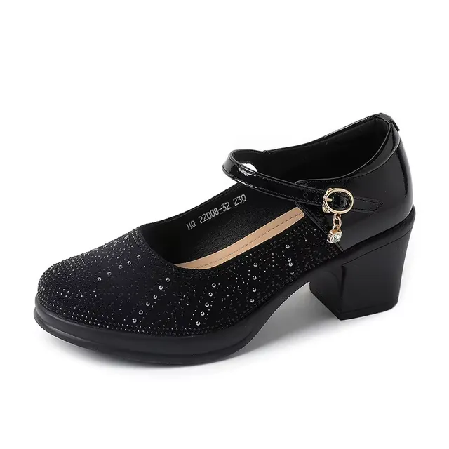 USS Shoes Margot Women's Thick Heel Patent Pumps
