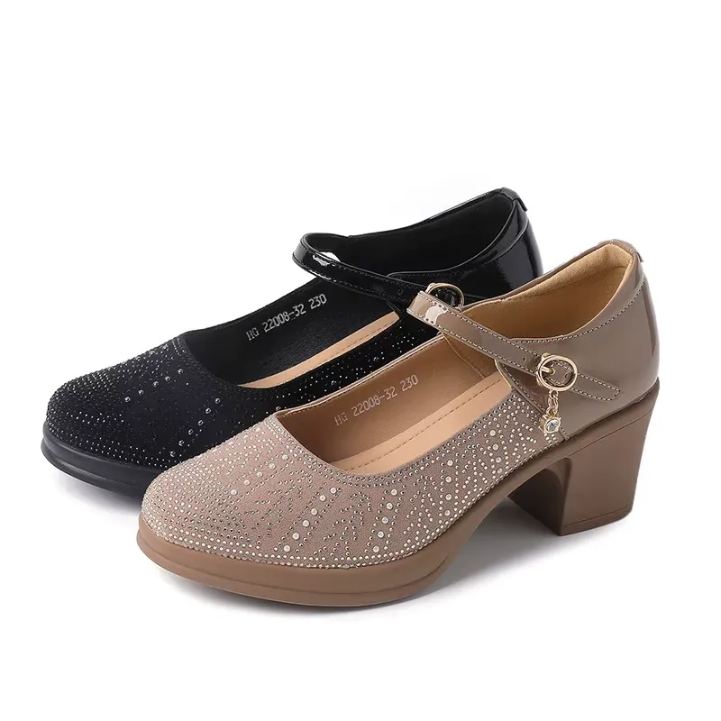 USS Shoes Margot Women's Thick Heel Patent Pumps