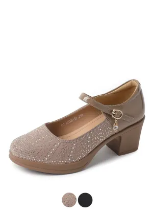 USS Shoes Margot Women's Thick Heel Patent Pumps