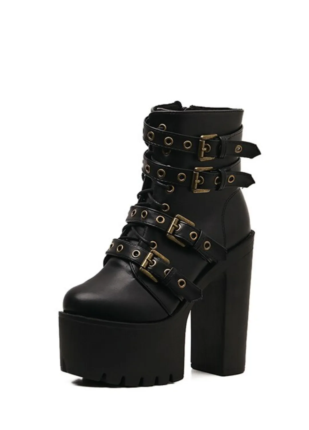 USS Shoes Roswel Women's Black Platform Ankle Boots