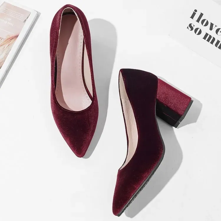 Velvet Block Heels