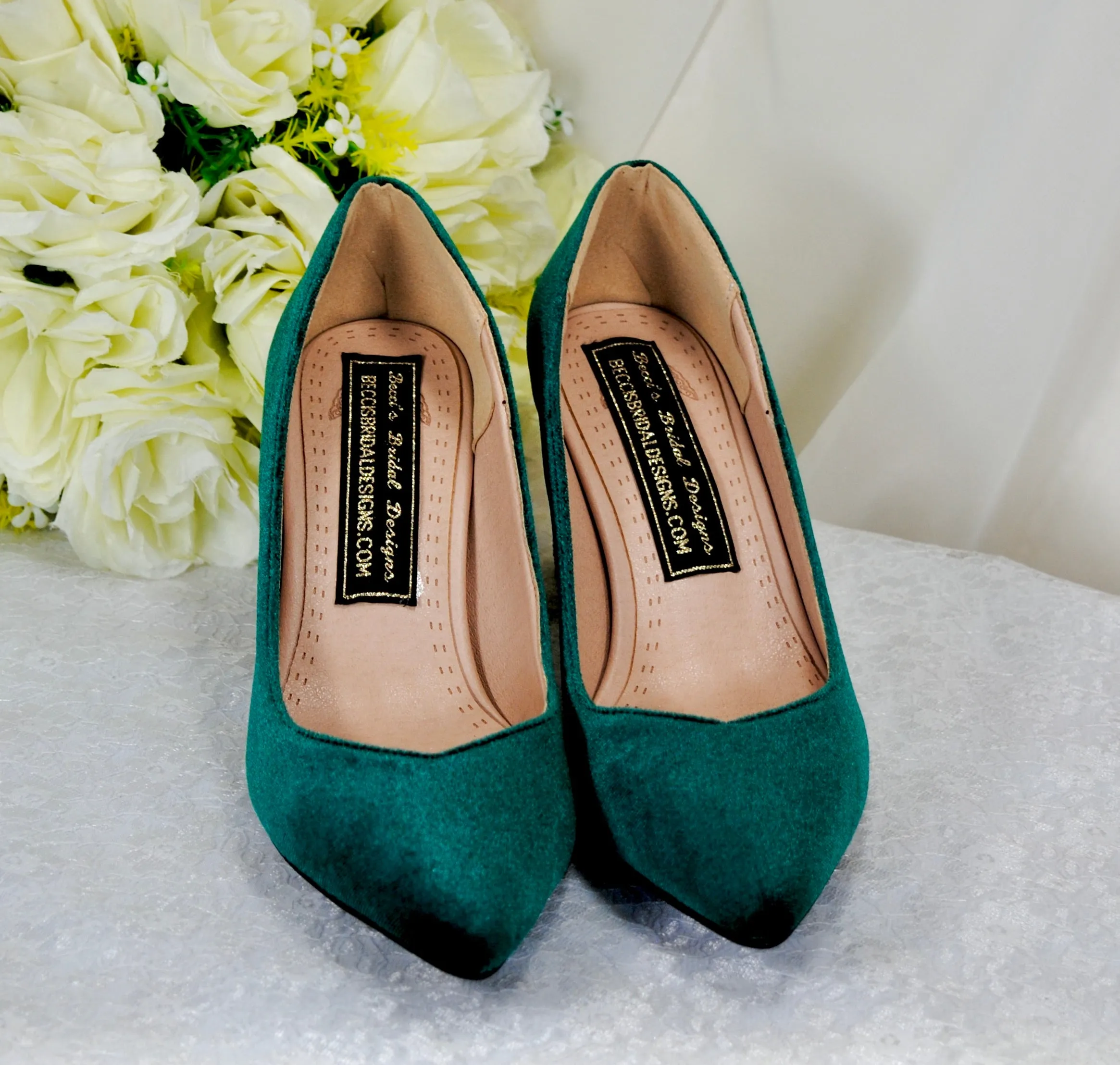 Velvet Block Heels