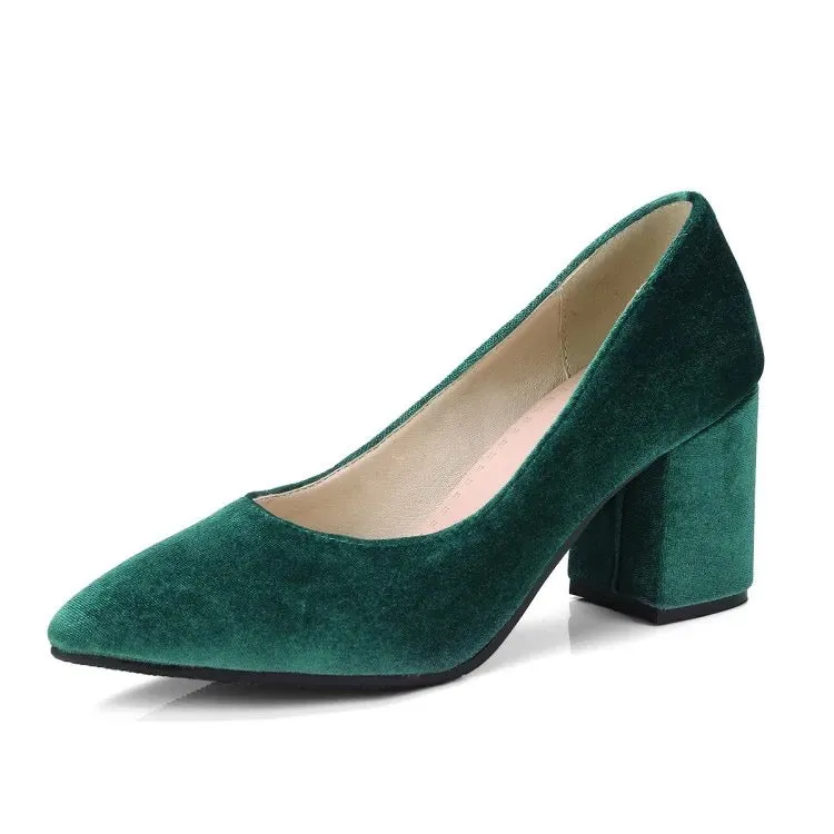 Velvet Block Heels