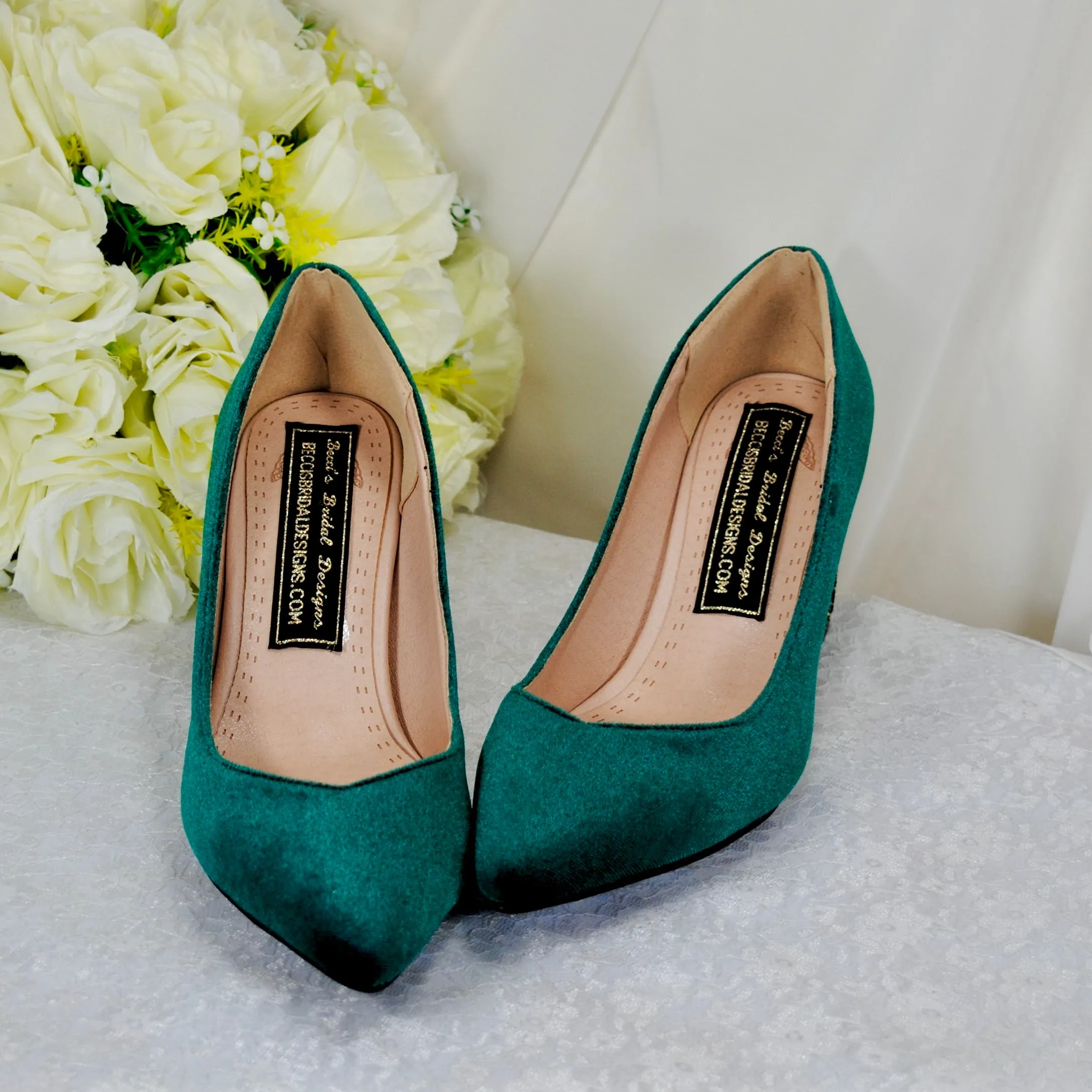Velvet Block Heels