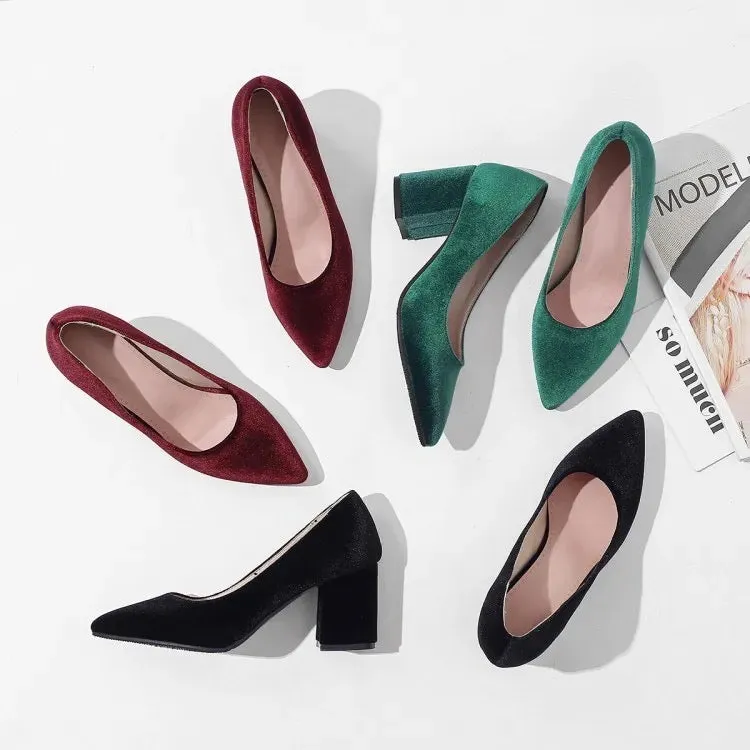 Velvet Block Heels