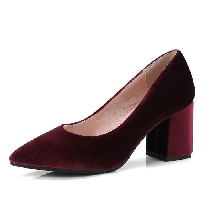 Velvet Block Heels
