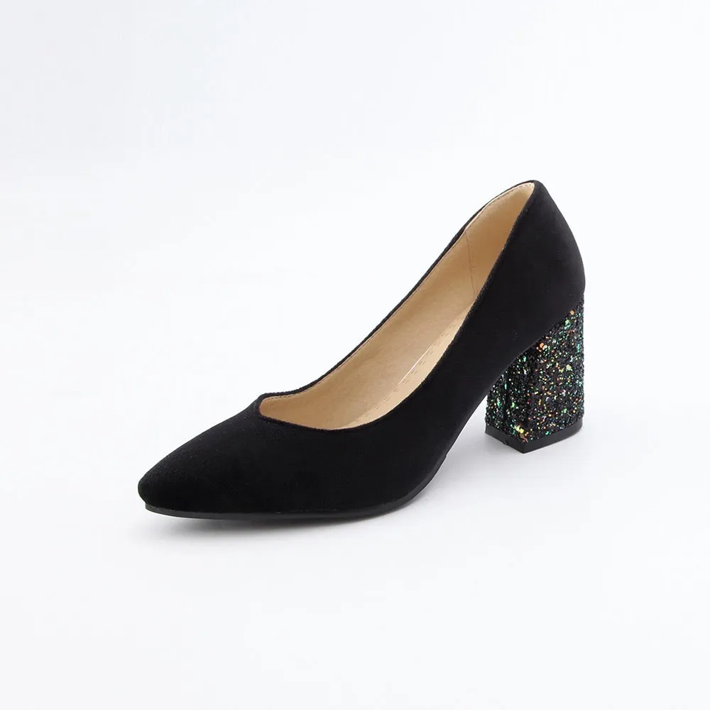 Velvet Block Heels
