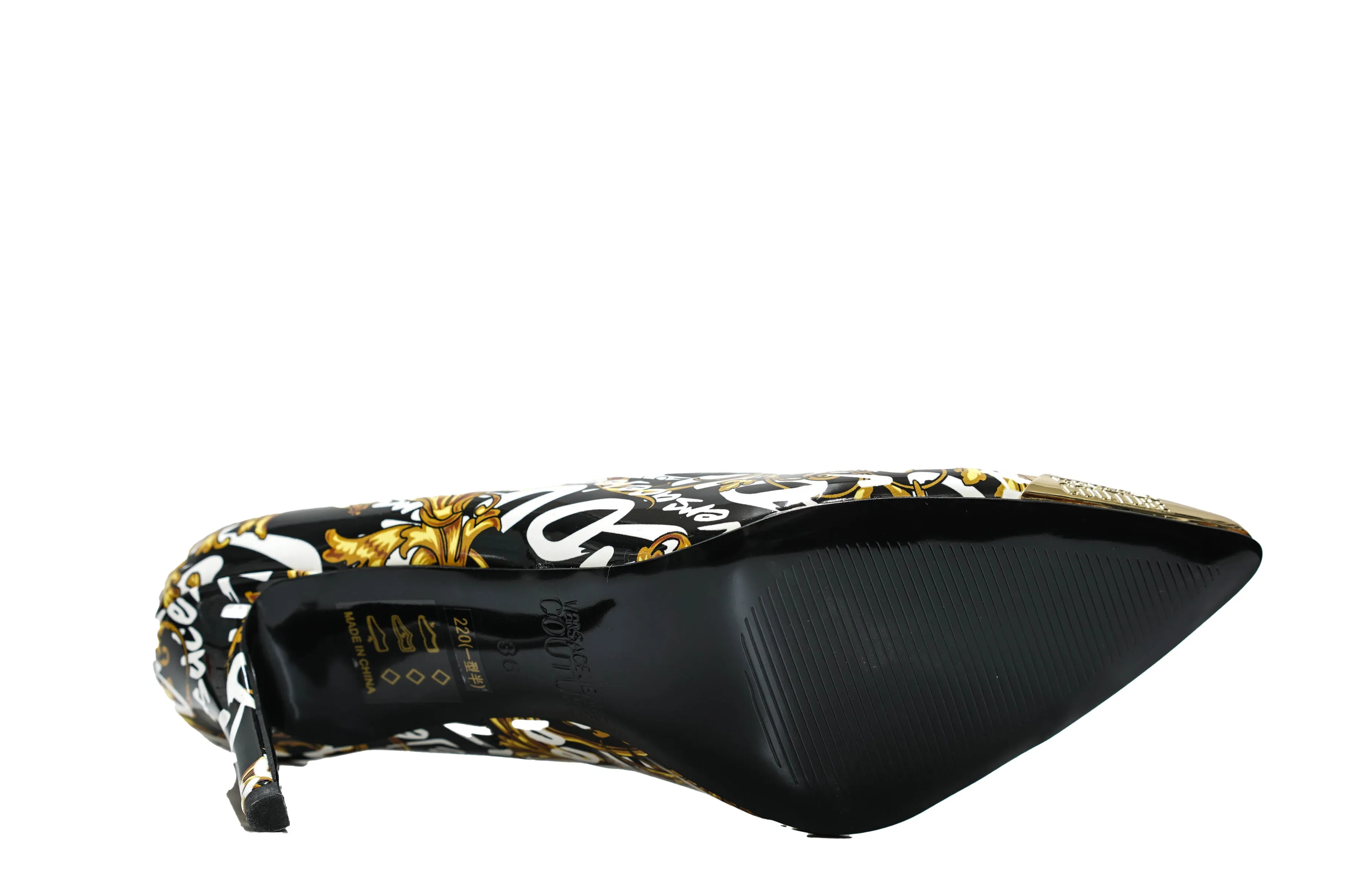 Versace Jeans Women's Gold Printed Pump VA3S50 - 40% OFF