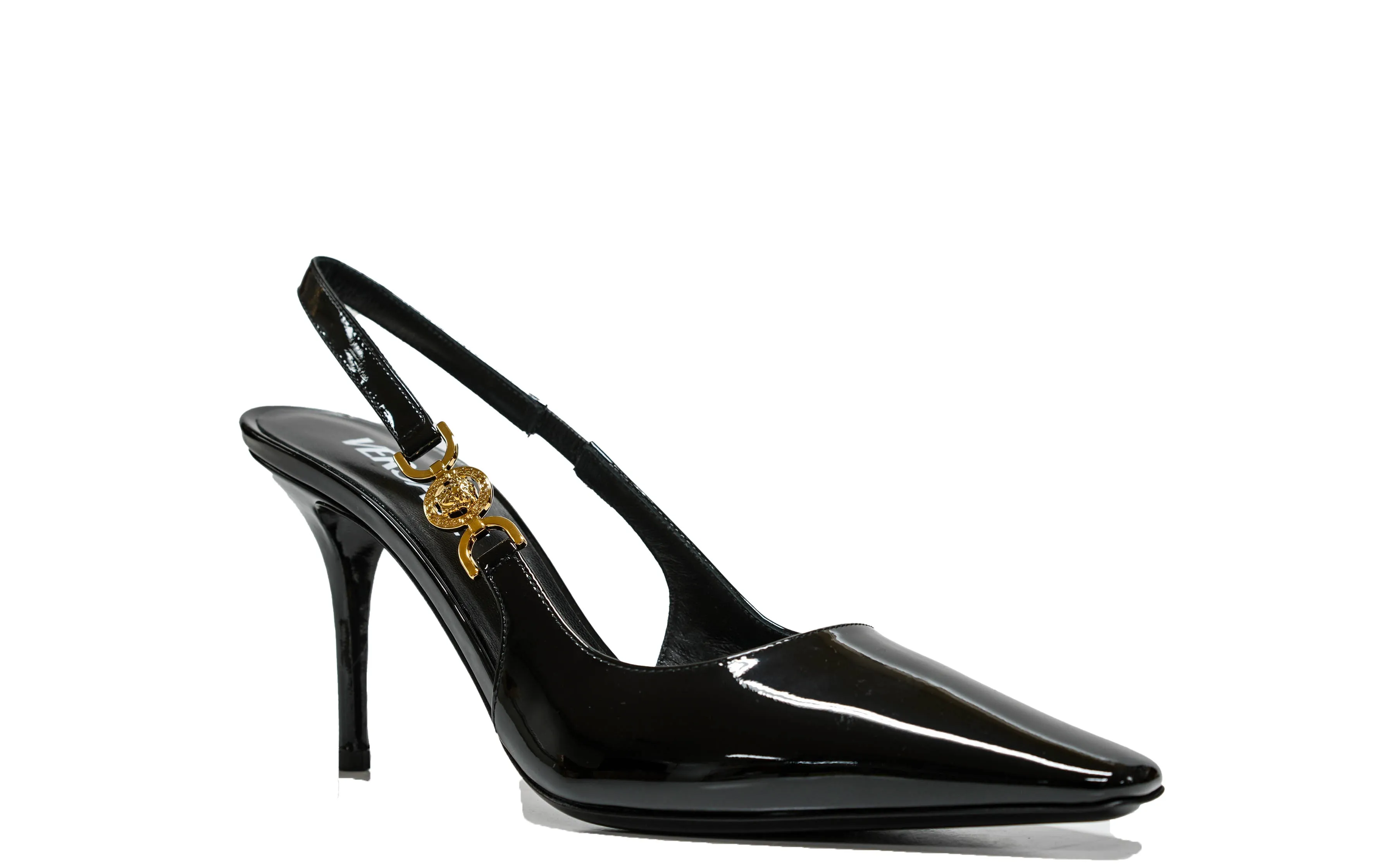 Versace Women's Black Patent Slingback 1012428 40%OFF