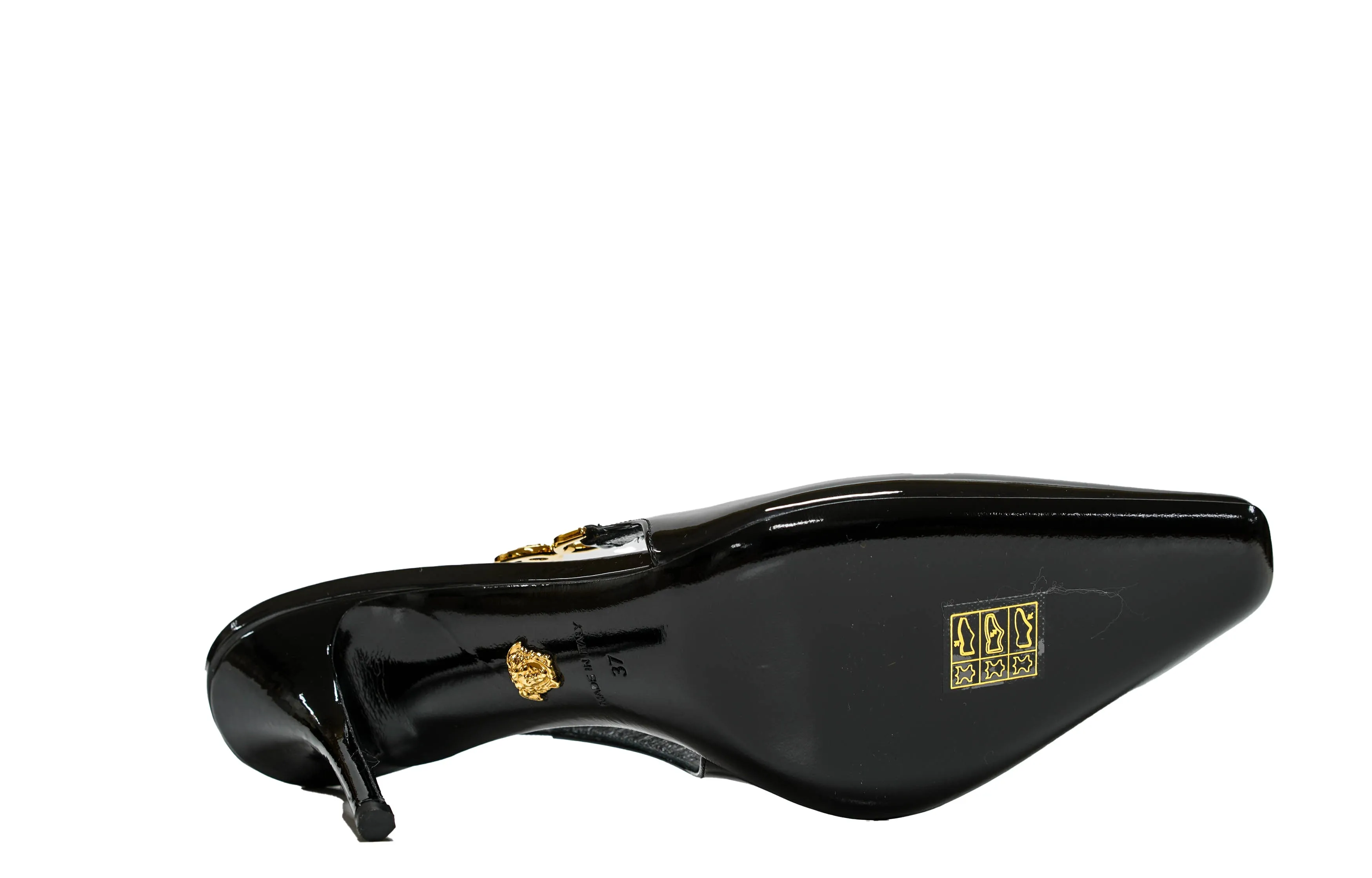 Versace Women's Black Patent Slingback 1012428 40%OFF