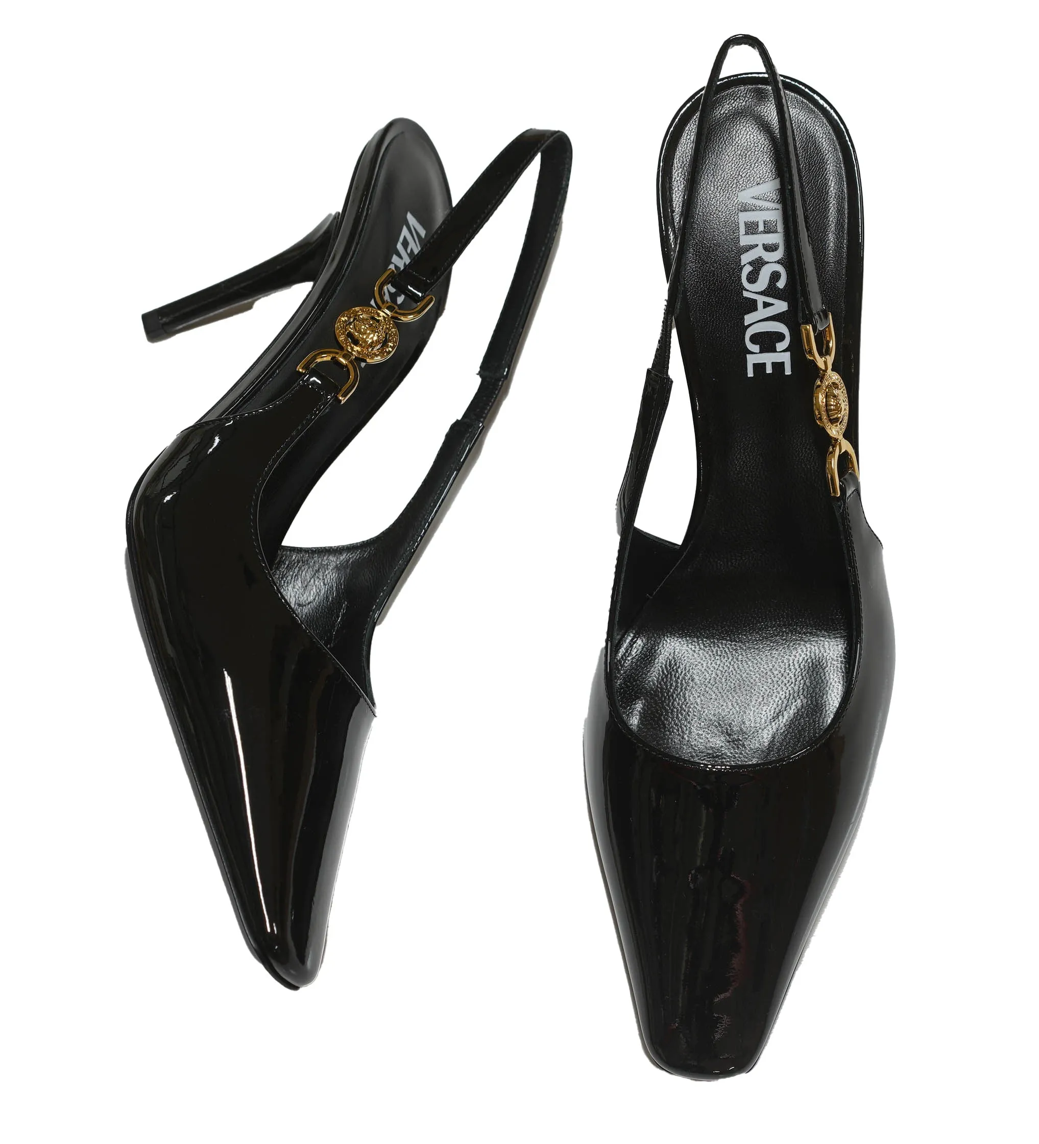 Versace Women's Black Patent Slingback 1012428 40%OFF