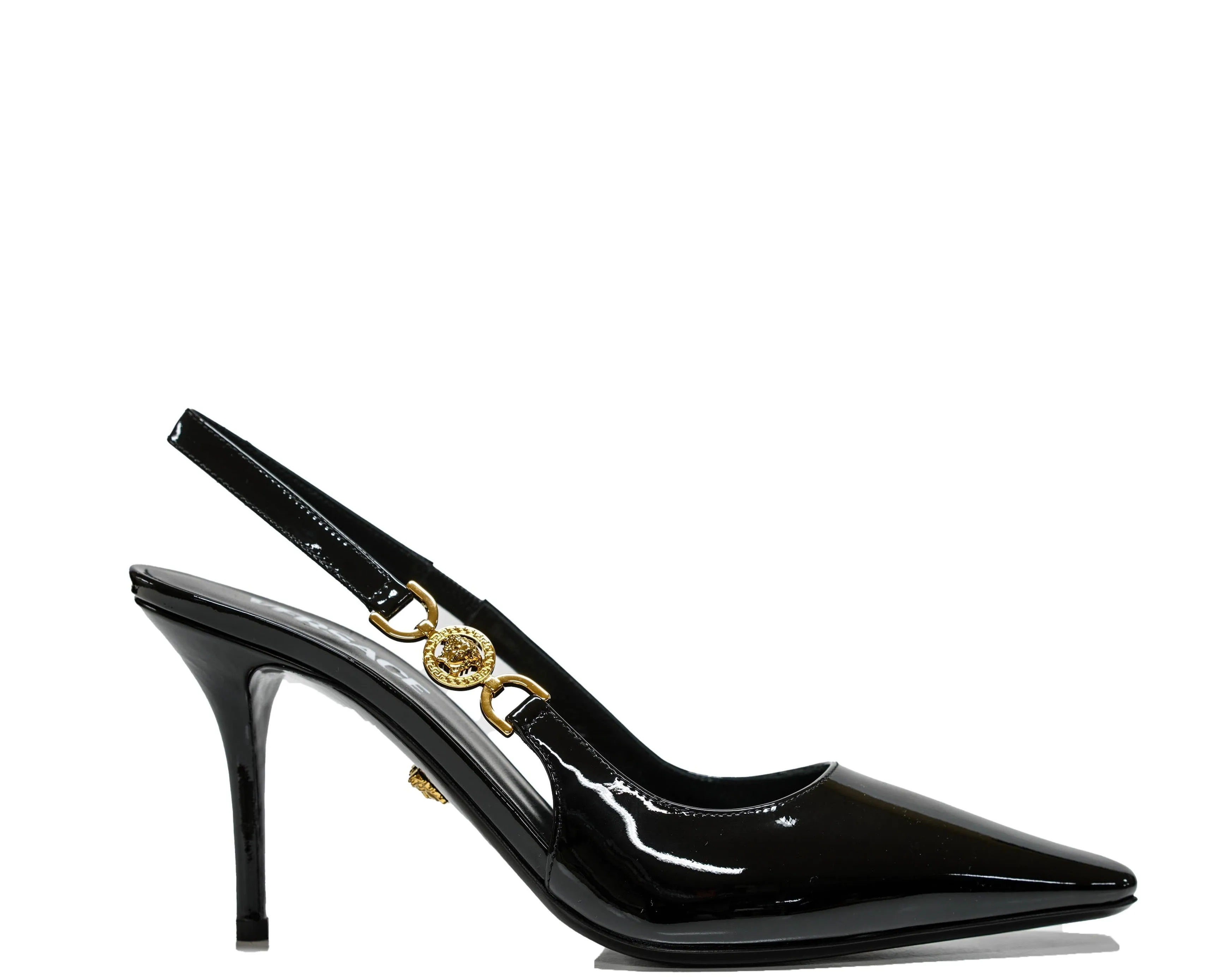 Versace Women's Black Patent Slingback 1012428 40%OFF