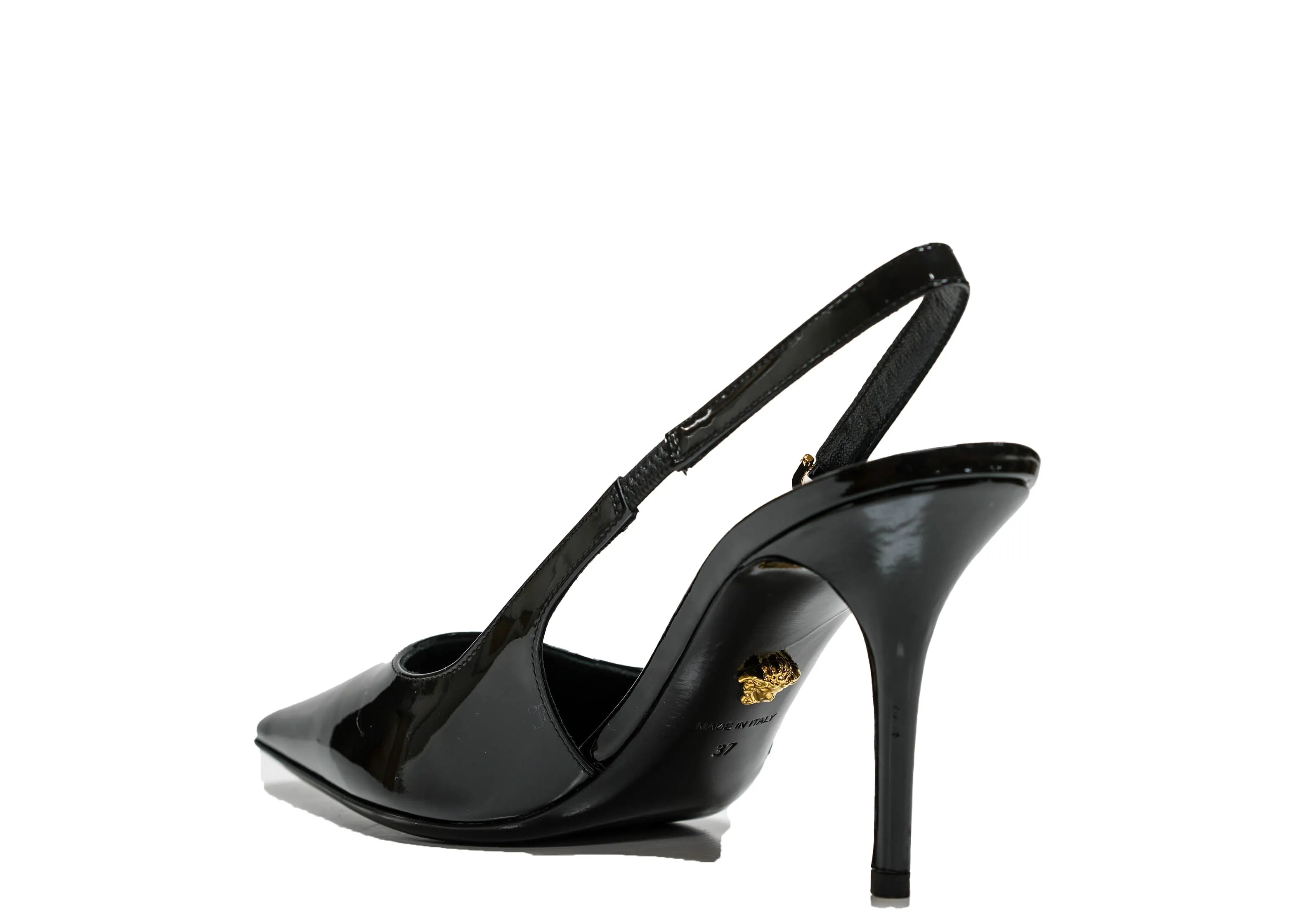 Versace Women's Black Patent Slingback 1012428 40%OFF