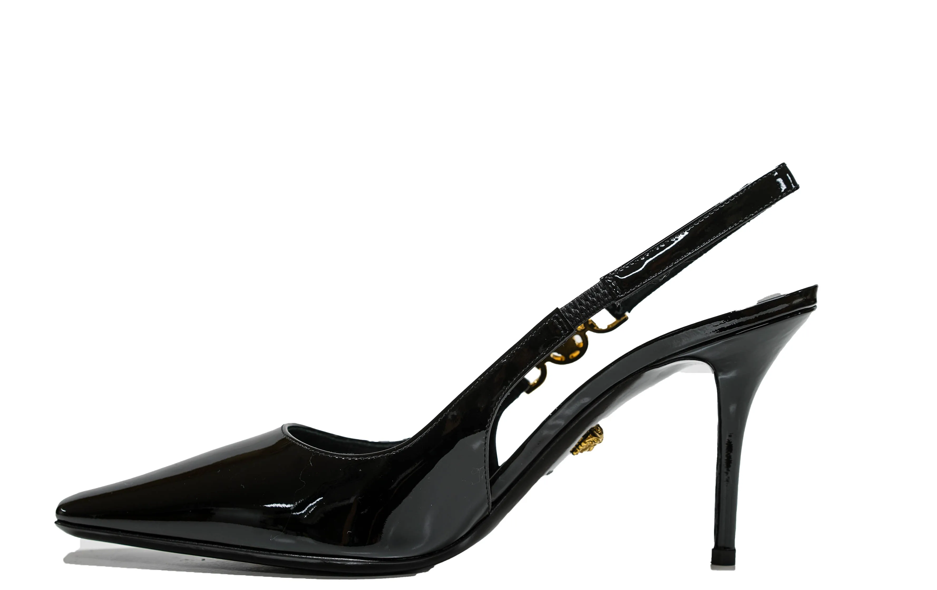 Versace Women's Black Patent Slingback 1012428 40%OFF