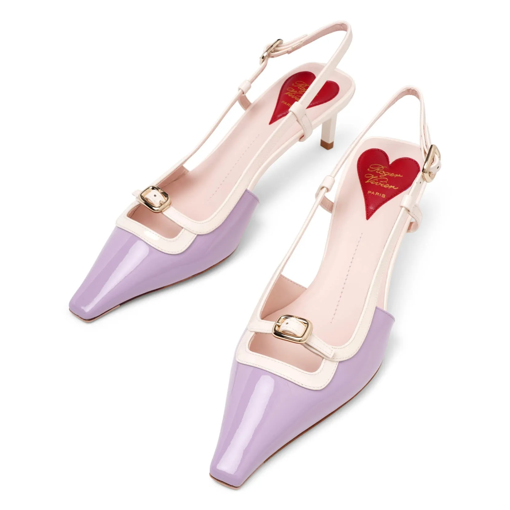 Viv Canard 55 violet slingbacks