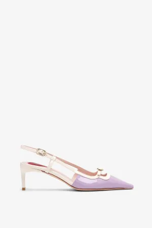 Viv Canard 55 violet slingbacks