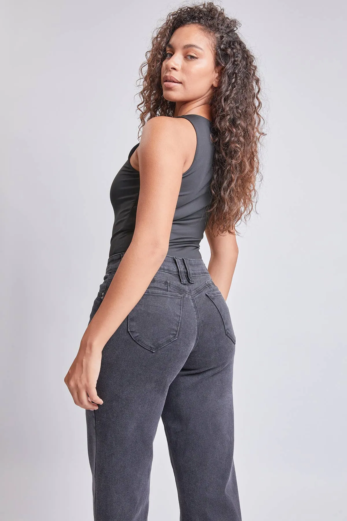 WANNABETTABUTT HIRISE STRAIGHT LEG CLEAN WASH JEANS