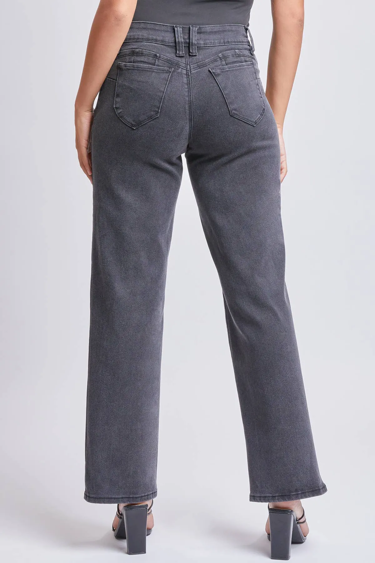 WANNABETTABUTT HIRISE STRAIGHT LEG CLEAN WASH JEANS